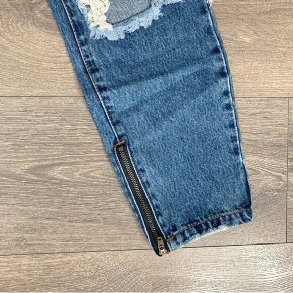 Revolve One Teaspoon Freebirds Skinny Jeans Distressed Rips Low rise Zipper - Picture 10 of 16
